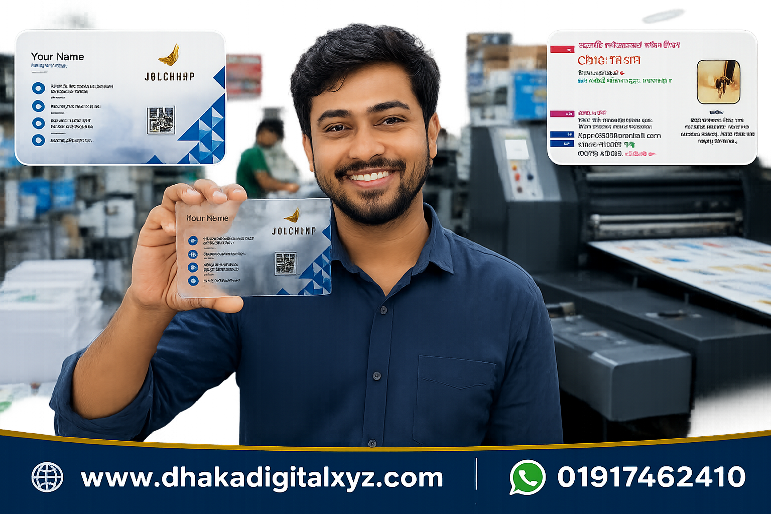 Professional business card design service workplace in Bangladesh